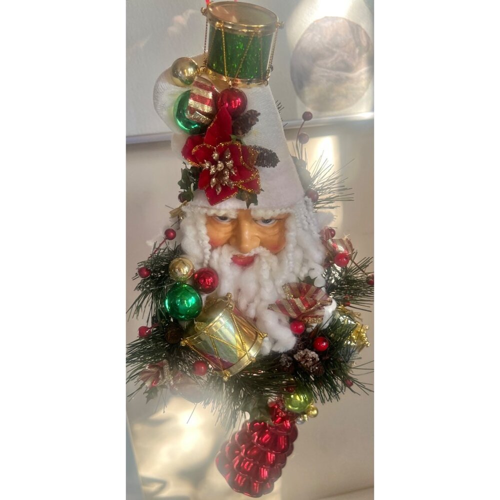 Santa Claus Christmas Ornament with Decorations Pine Accents 12” - Picture 15 of 16